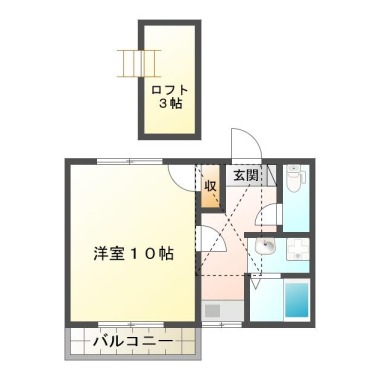 北田宮 アパート 1DK 305の間取り図