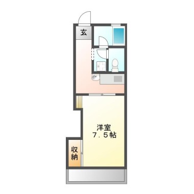 南佐古七番町 マンション 1K 209の間取り図