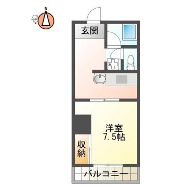 南佐古七番町 マンション 1K 506の間取り図