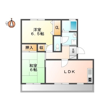 北田宮 マンション 2LDK 105の間取り図