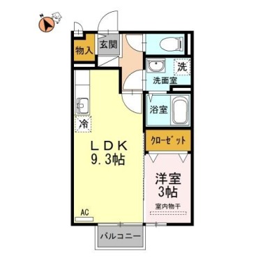 アクシス南島田D棟 102の間取り図