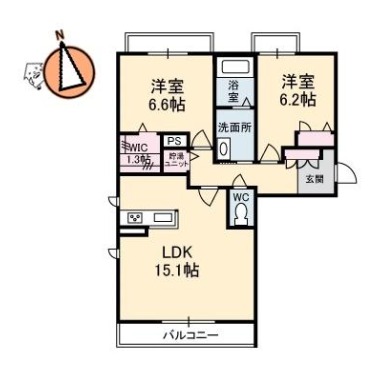 メゾンド・ホルト 203の間取り図