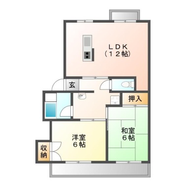 上助任町 マンション 2LDK 403の間取り図