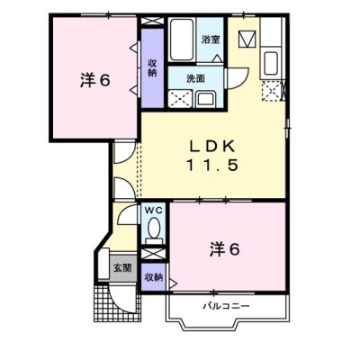 メゾンソレイユ B 103の間取り図