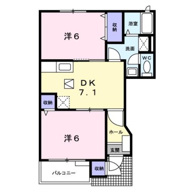 ベルメゾン高島I 102の間取り図