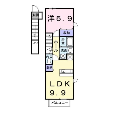 プリムヴェールB 201の間取り図