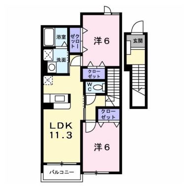 ヴィラ・デル・マーレB 202の間取り図