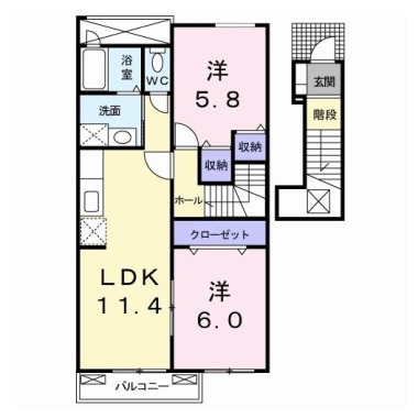 レジデンス サザン A 202の間取り図