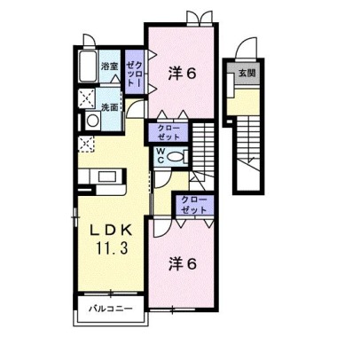 ティンバーハイツ 203の間取り図