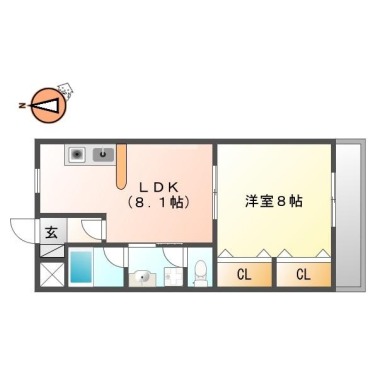 レジデンスイマイII 303の間取り図