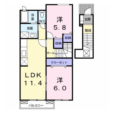 ジュネス B 202の間取り図