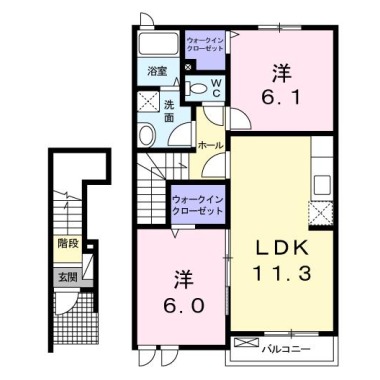 ベルコート桜A 202の間取り図