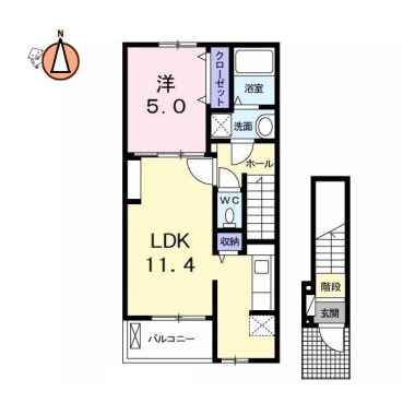 クラール南矢三C 203の間取り図