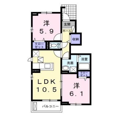 コンフォート・ビスタ2 102の間取り図