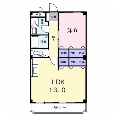 シェレーヌ 206の間取り図