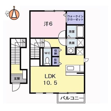 ネムス A 203の間取り図