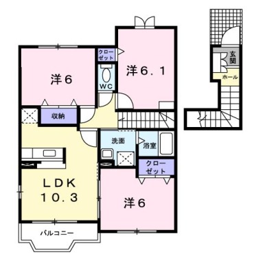 メルヴエーユ A 203の間取り図