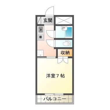 蔵本元町 マンション 1K 302の間取り図