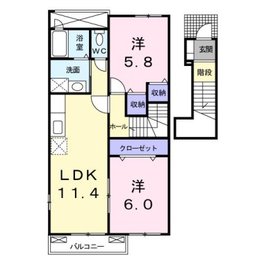 アグリーアブル レジデンス C 203の間取り図