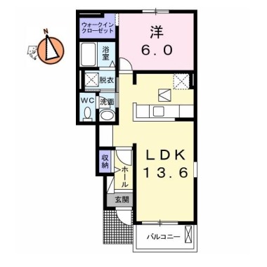 レヴェランスA 102の間取り図