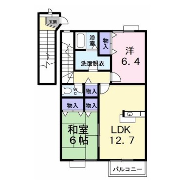 アビタシオン勝瑞I 201の間取り図