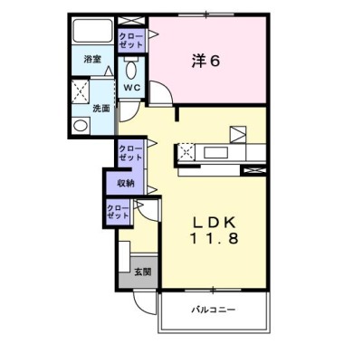 アプリコット・サン B 102の間取り図