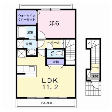 エスポワール川真田 202の間取り図