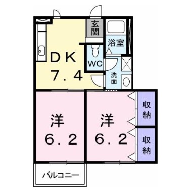 オーブリー鳴門 A 102の間取り図