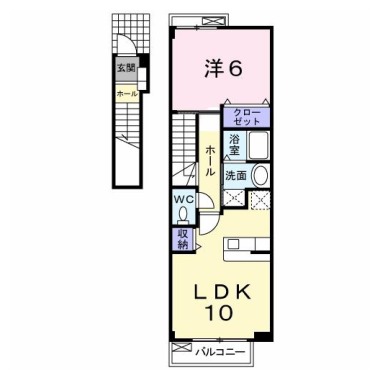 クラージュ 202の間取り図