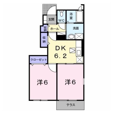 ラ・メゾン アンソレイエ A 101の間取り図