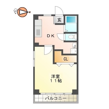 昭和町 マンション 1DK 101の間取り図