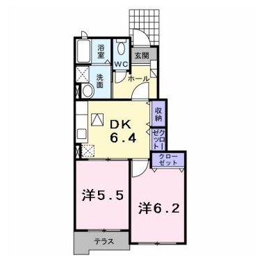 フラワーストリートハウスA 103の間取り図