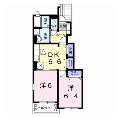 メゾンロアールII C 102の間取り図