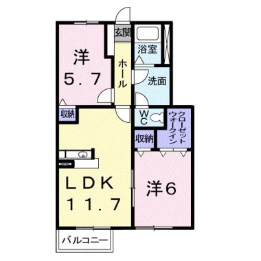 デュエル ミサキIII A 102の間取り図