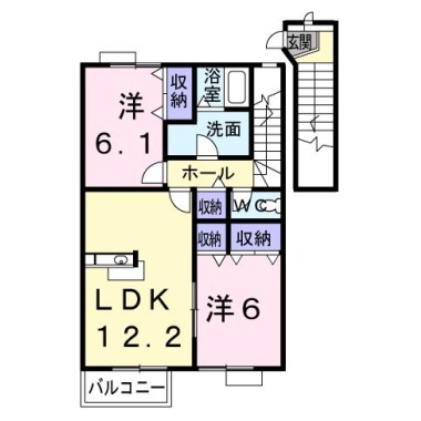 デュエル ミサキIII A 202の間取り図