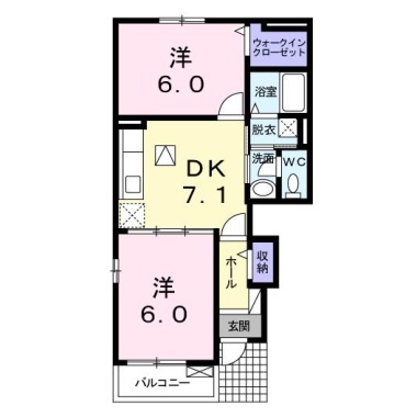 Villa鶴島A 101の間取り図