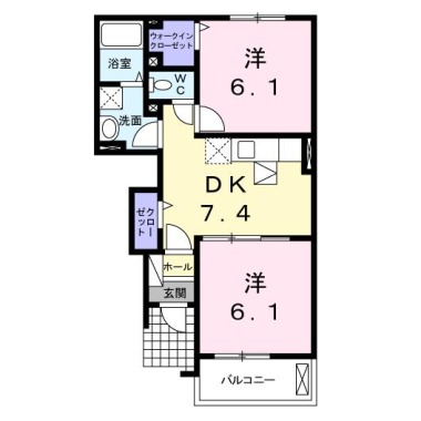 グラース A 103の間取り図