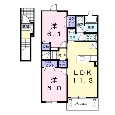 ル・グラン鴨島 I 202の間取り図