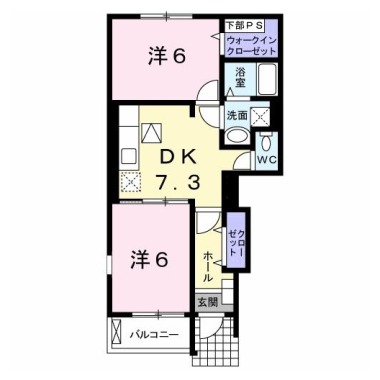 メゾンロアールII D 101の間取り図