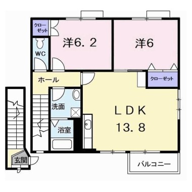 アビタシオン勝瑞B 203の間取り図