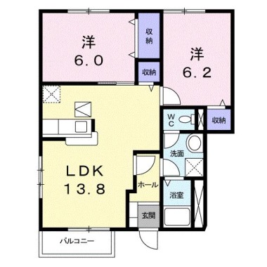 ウイング宮津A 101の間取り図