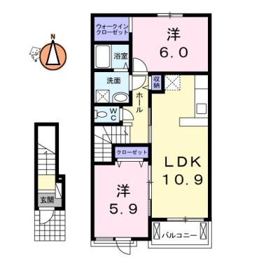 ルミナスあくい III 203の間取り図