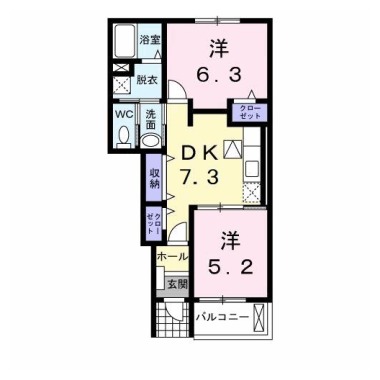 サンライズ貴園A 102の間取り図