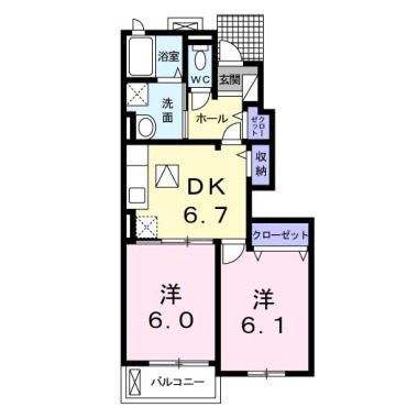 Dolce B 103の間取り図