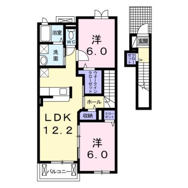 セフィオ大原 203の間取り図