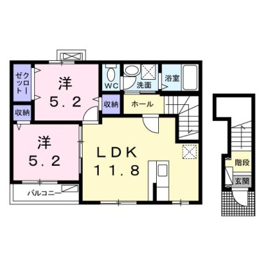 エル グレイス 202の間取り図