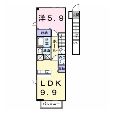 シャン・ド・フルール B 203の間取り図