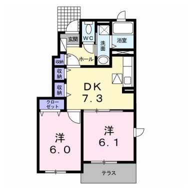 ルピナスB 101の間取り図