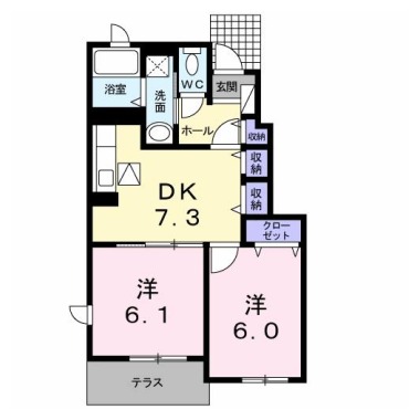 ルピナスB 103の間取り図