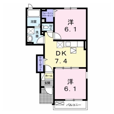 アリーヴィオA 105の間取り図